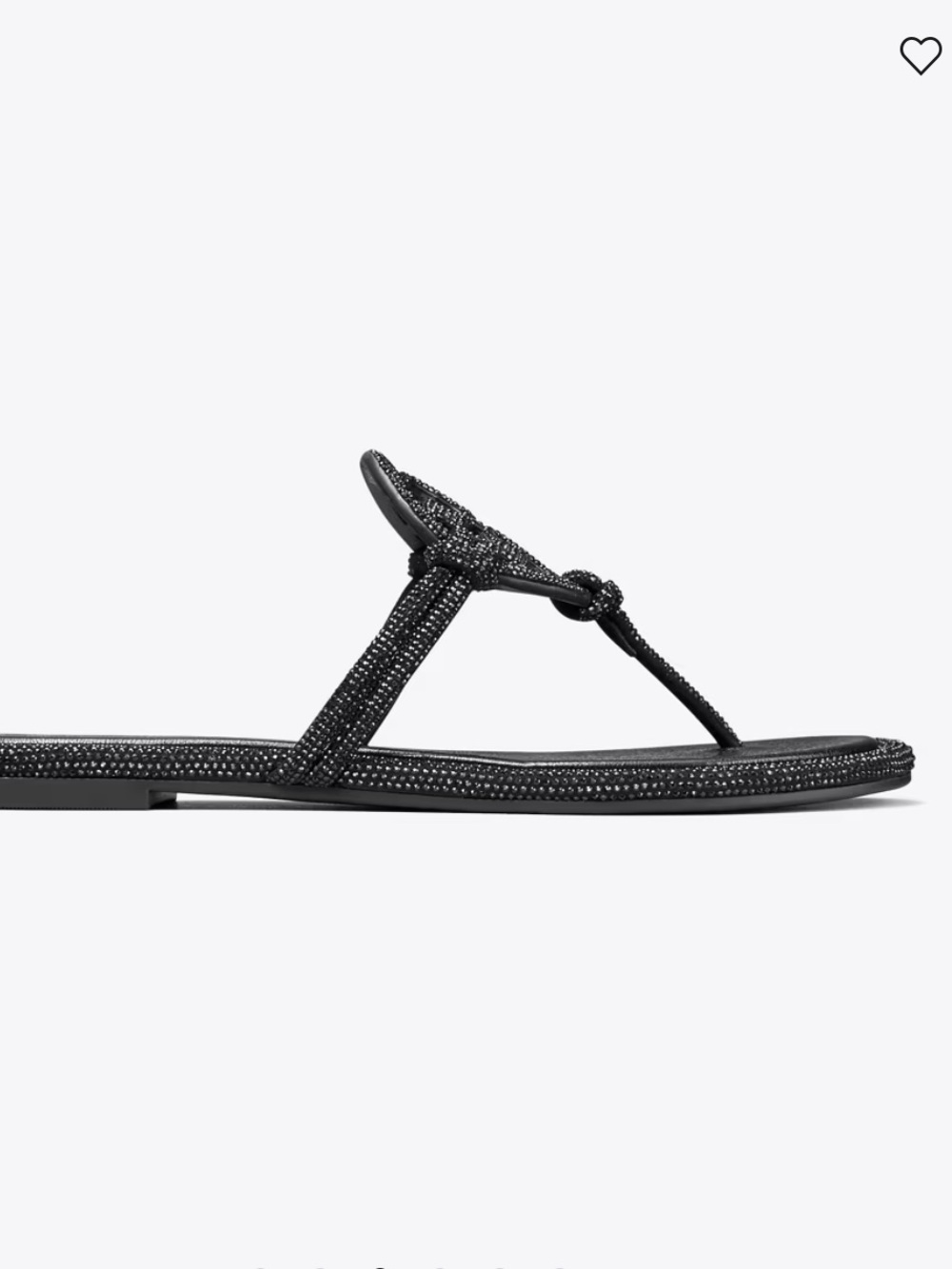 NWT Tory Burch Miller Pavé Crystal Knotted Sandals in Perfect Black Size 8 - Picture 6 of 11